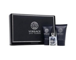 Versace pour Homme Set: Eau de Toilette 50ml Spray + Aftershave Balm 50ml + Shower Gel 50ml